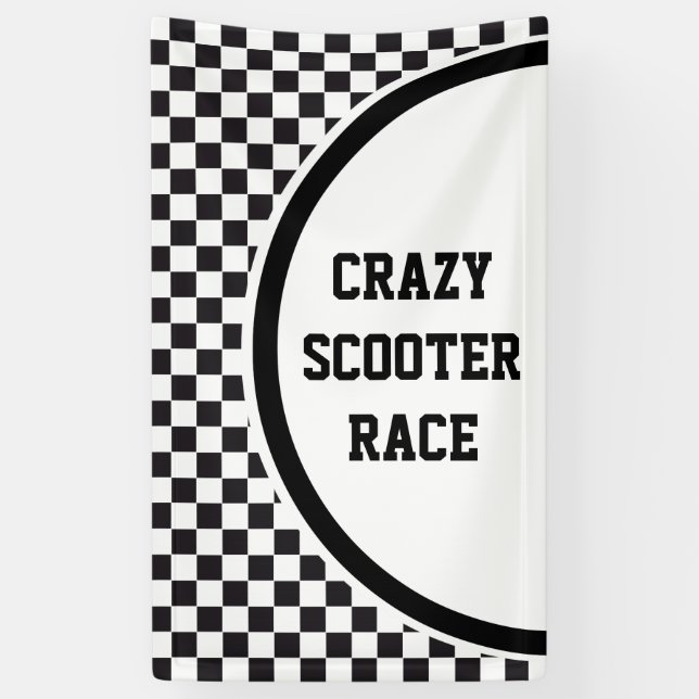 Car Racing / Chess Pattern + your backgr. & ideas Banner (Vertical)