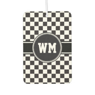 Car Racing / Chess Pattern + your backgr. & ideas Car Air Freshener