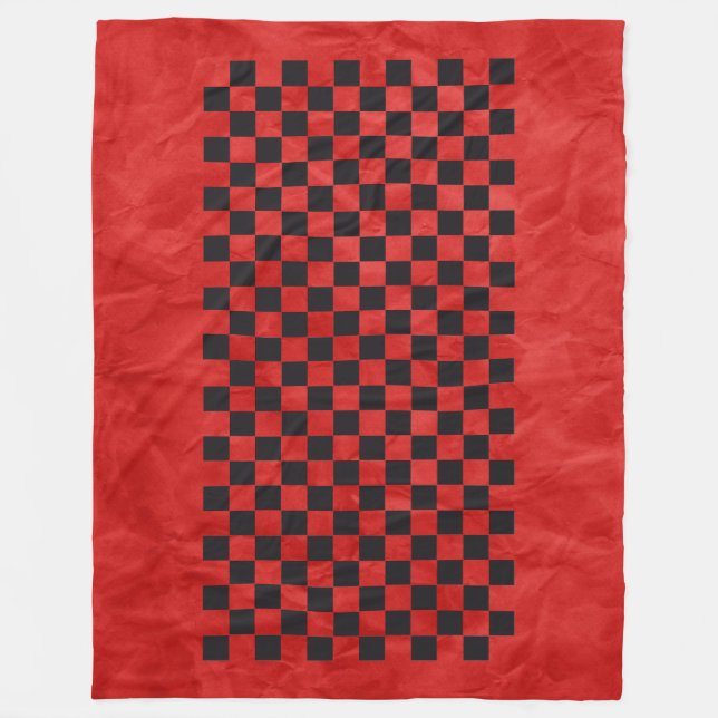 Car Racing / Chess Pattern + your backgr. & ideas Fleece Blanket (Front)