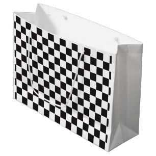 Car Racing / Chess Pattern + your backgr. & ideas Large Gift Bag
