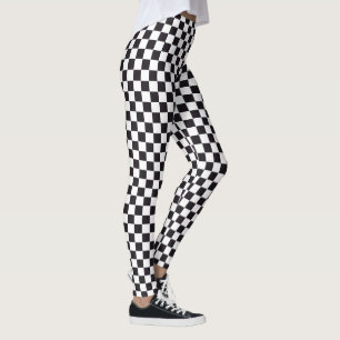 Car Racing / Chess Pattern + your backgr. & ideas Leggings