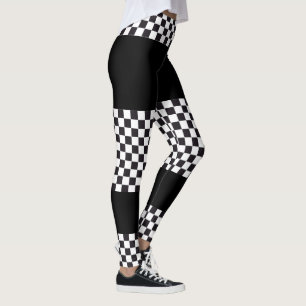Car Racing / Chess Pattern + your backgr. & ideas Leggings