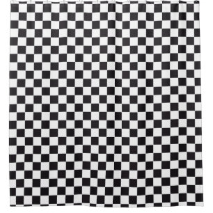 Car Racing / Chess Pattern + your backgr. & ideas Shower Curtain