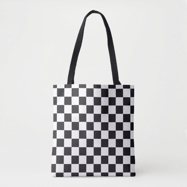 Car Racing / Chess Pattern + your backgr. & ideas Tote Bag (Front)