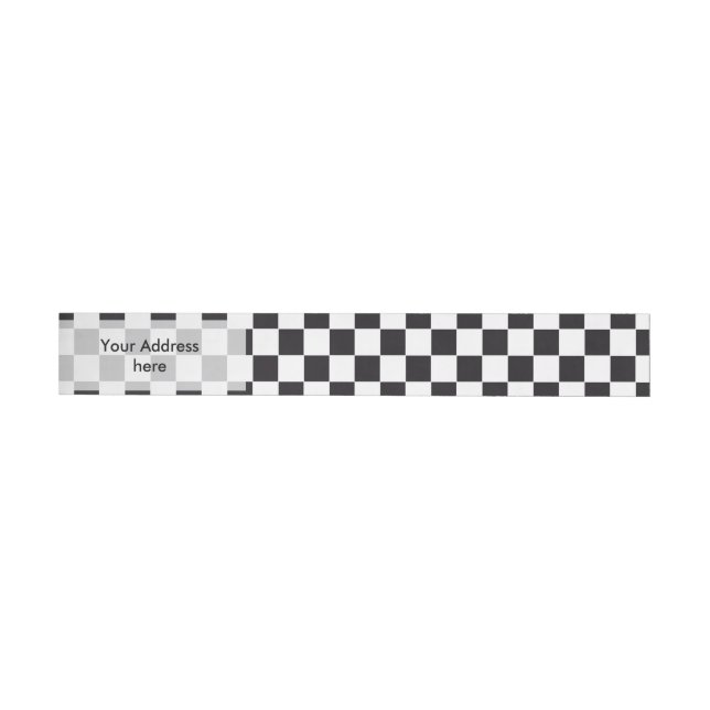 Car Racing / Chess Pattern + your backgr. & ideas Wraparound Address Label (Individual)