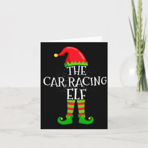 Car Racing Elf Family Matching Christmas Group Card