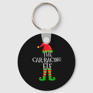 Car Racing Elf Family Matching Christmas Group  Key Ring