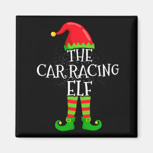Car Racing Elf Family Matching Christmas Group  Magnet