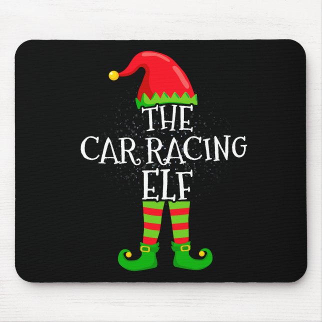 Car Racing Elf Family Matching Christmas Group  Mouse Pad (Front)