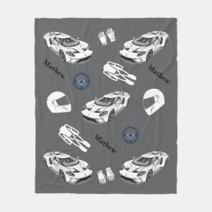 Car racing Fleece Blanket