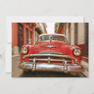 Car racing in the streets of old Havana, Cuba