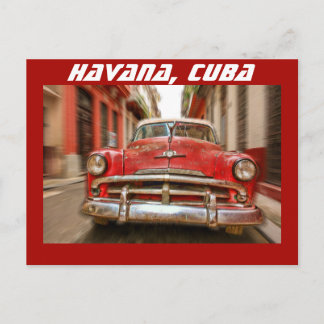 Car racing in the streets of old Havana, Cuba Postcard