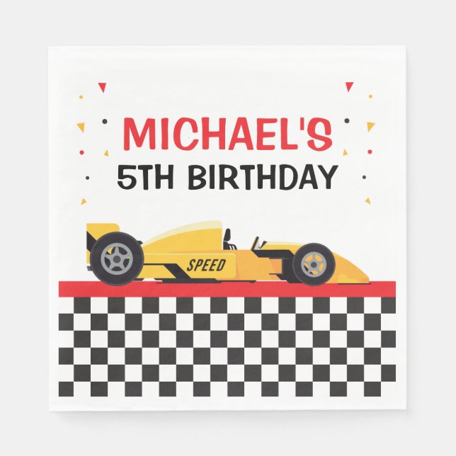 Car Racing Party Napkin (Front)