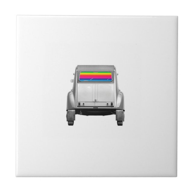 Car + rainbow ceramic tile (Front)