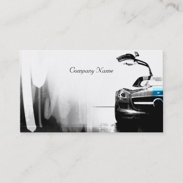 Car Related White And Black Coloured Business Card (Front)