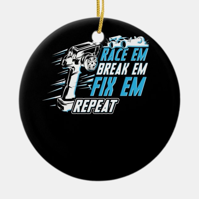 Car Remote Control Racing Ceramic Ornament (Front)