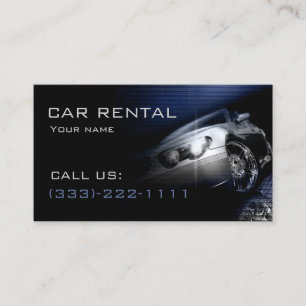 Car Rental Service Perspective Front Lamp Business Card