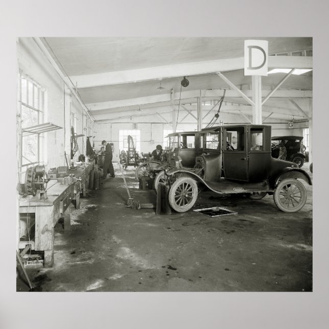 Car Repair Garage, early 1900s Poster (Front)