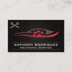 Car Repair Logo Carbon Fibre Business Card