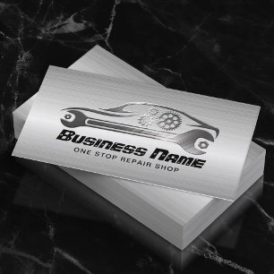 Car Repair Professional Automotive Mechanic Metal Business Card