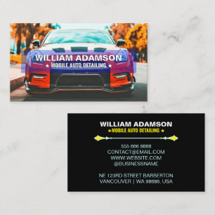 Car Sales, Auto Repair, Black Auto Detailing Business Card