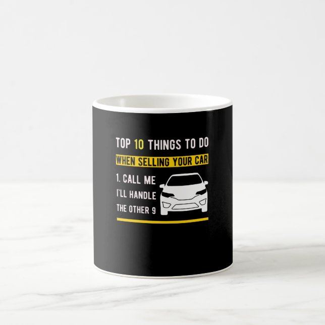 Car salesman gift for auto seller who love cars coffee mug (Center)