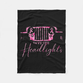 Car Save The Headlights Breast Cancer Fighters nk Fleece Blanket