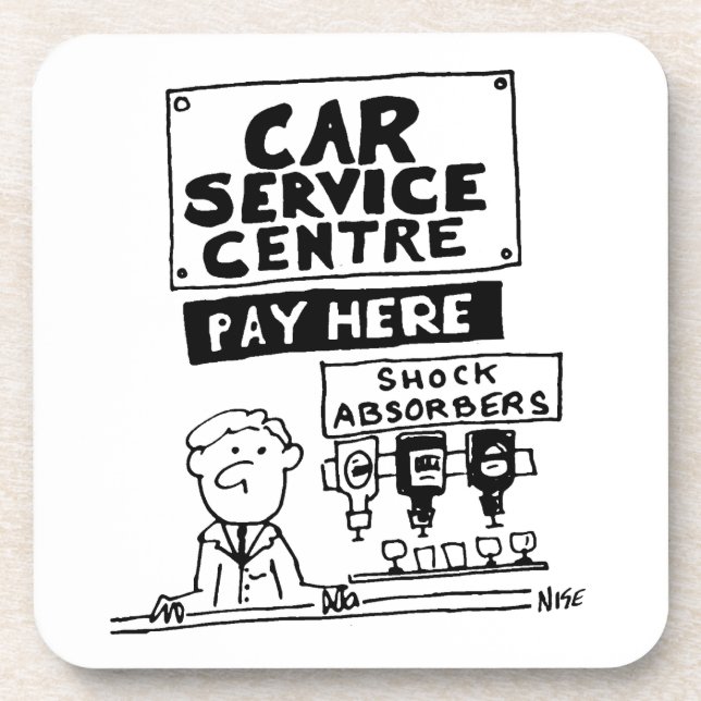Car Service Centre Mechanics and Shock Absorbers Coaster (Front)