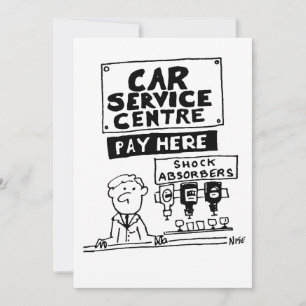 Car Service Centre Mechanics and Shock Absorbers Holiday Card