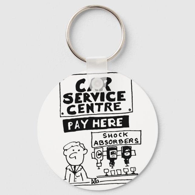 Car Service Centre Mechanics and Shock Absorbers Key Ring (Front)