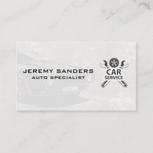 Car Service Wrenches and Tire Classic Car Business Card