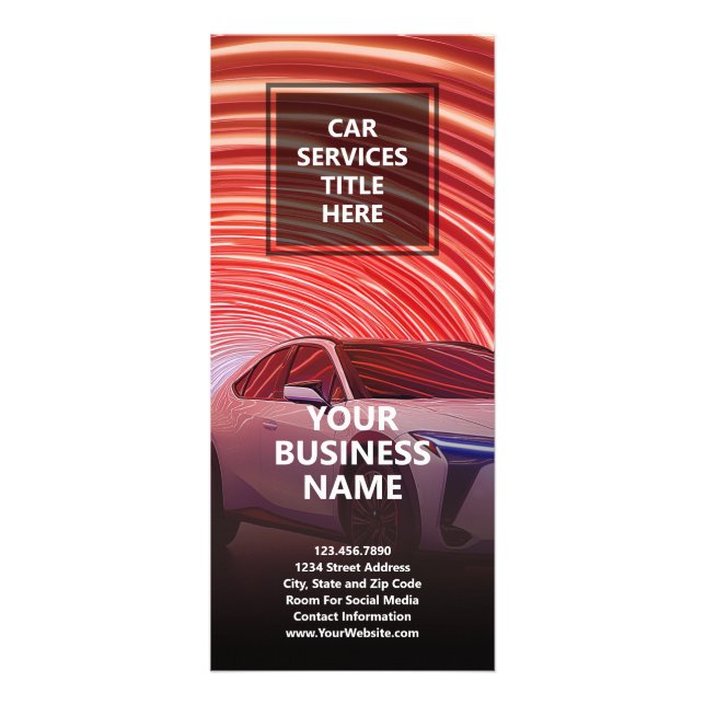 Car Services - Detailing, Audio and Other Services Rack Card (Front)