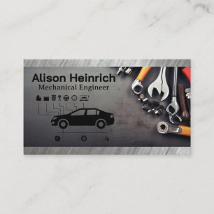 Car Services Diagram Mechanic Hand Tools Business Card