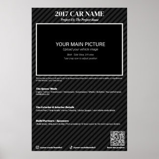Car Show spec Poster Carbon fibre background 