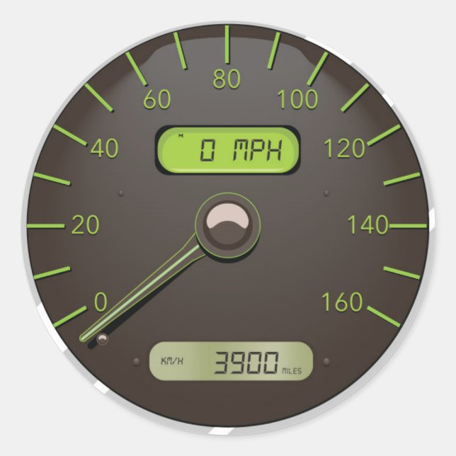 Car Speedometer cartoon Classic Round Sticker (Front)