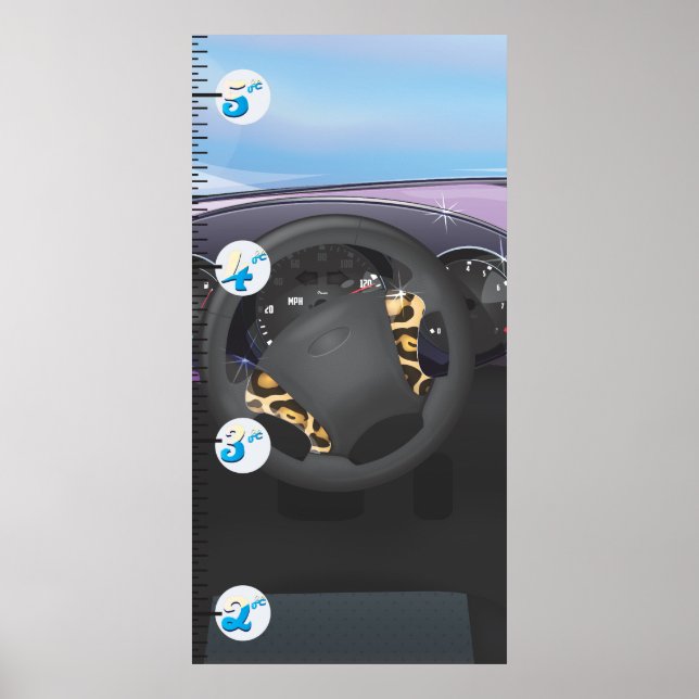 Car Steering wheel Growth Chart. Poster (Front)