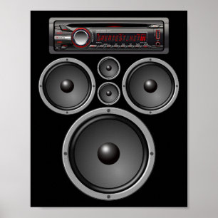 Car Stereo Speakers System Audio Halloween Costume Poster