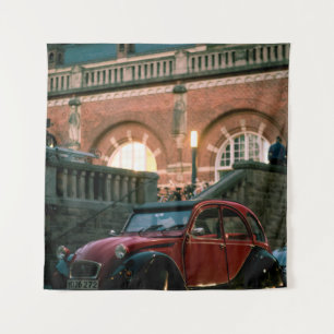 Car street old vintage style road tapestry