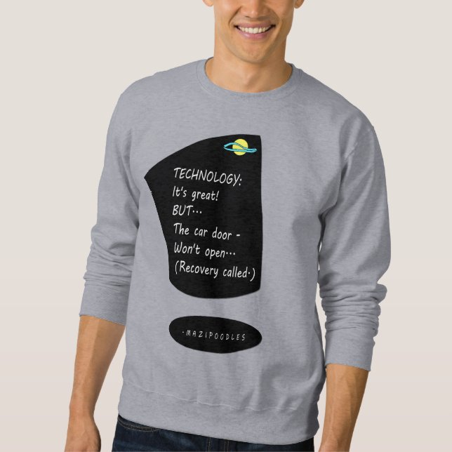 Car Technology - White Lettering  Sweatshirt (Front)