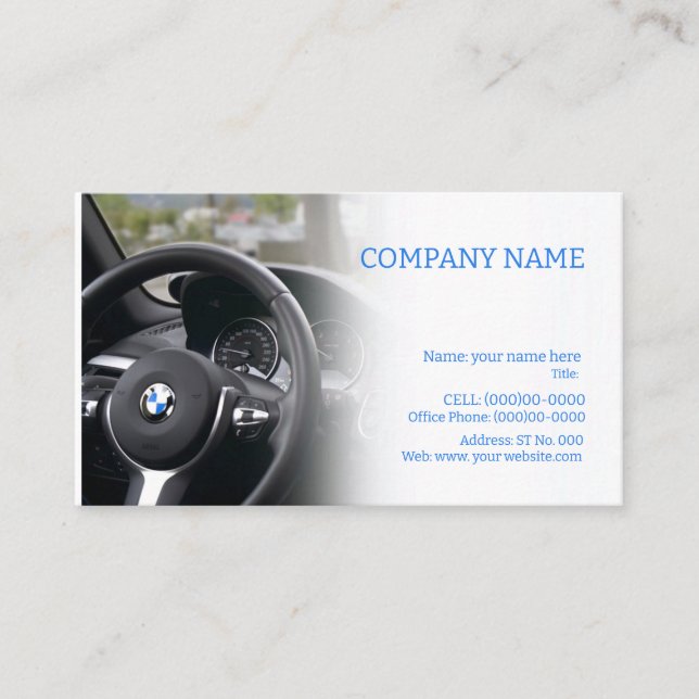 car template business card (Front)