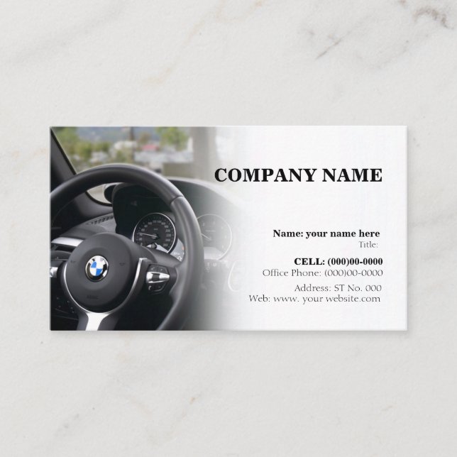 car template business card (Front)