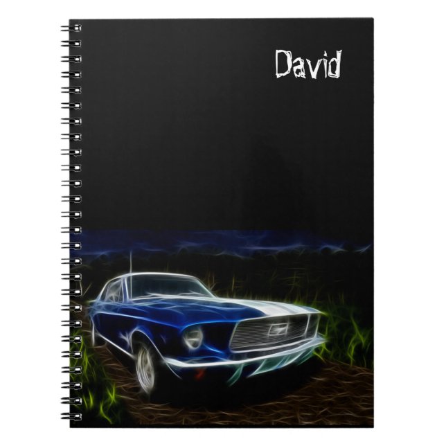Car Themed Personalised Spiral Notebook (Front)
