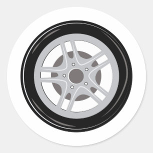 Car Tire Classic Round Sticker