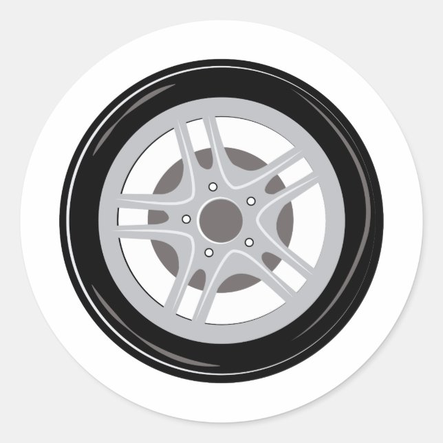 Car Tire Classic Round Sticker (Front)