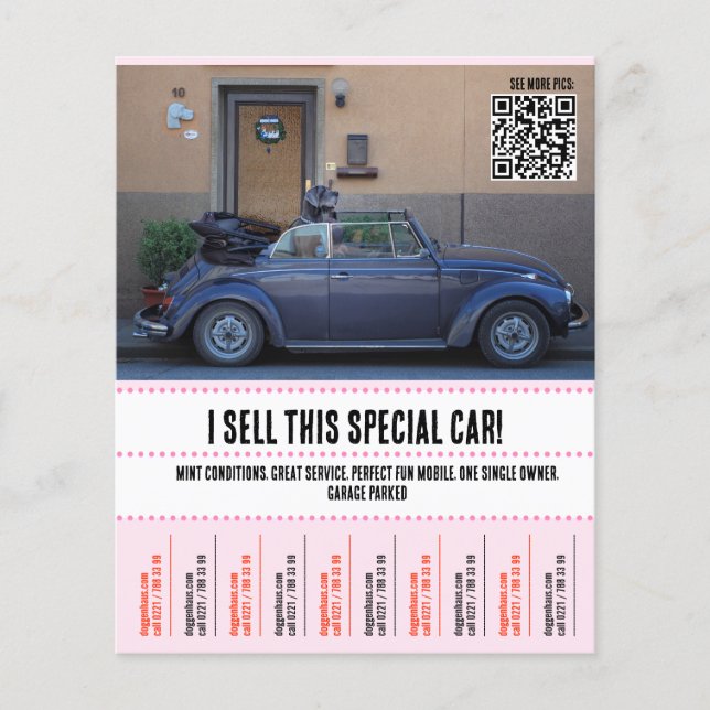 Car to sell  flyer (Front)