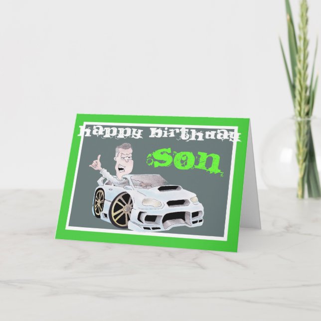 CAR TOON SON birthday card (Front)