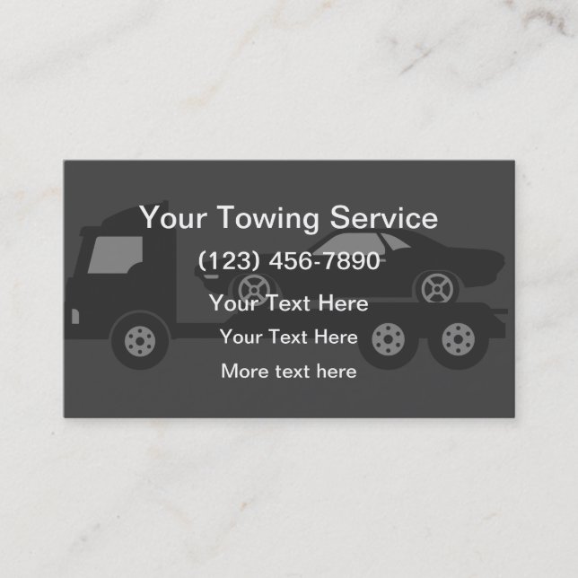 Car Towing Flatbed Service Business Card (Front)