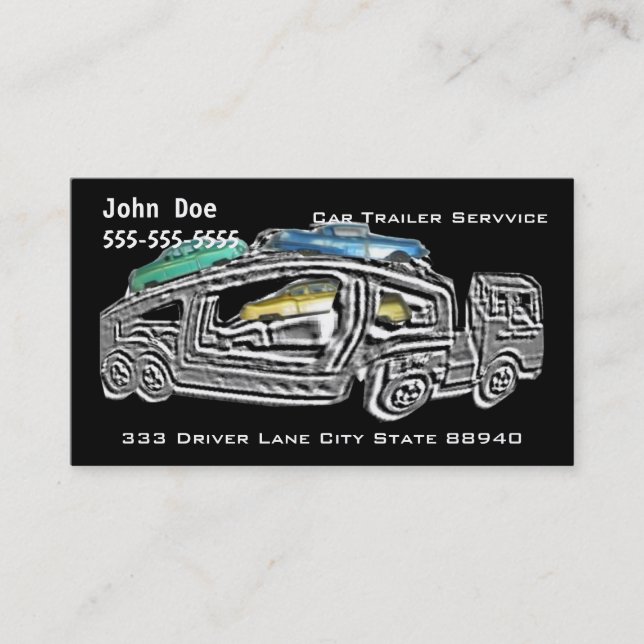 Car Trailer Services Business Card (Front)