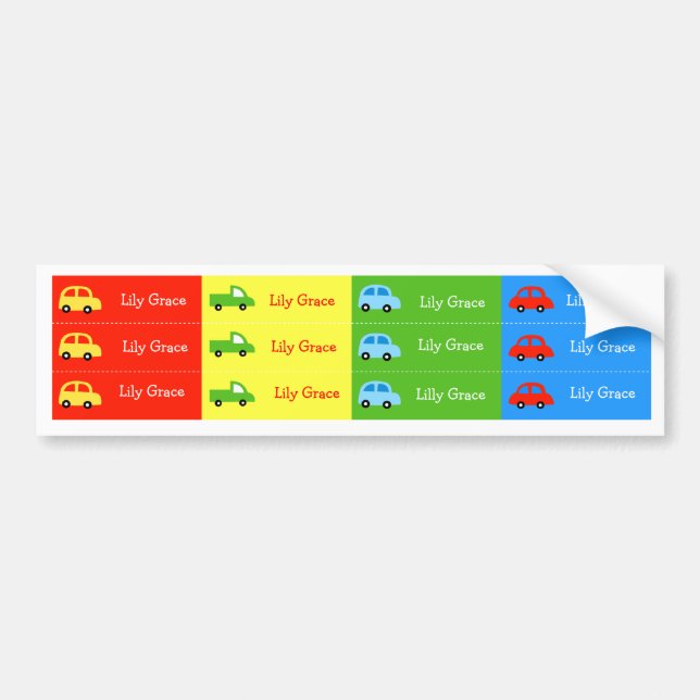 Car Truck Kids  Suppy Cup Waterproof labels (Front)
