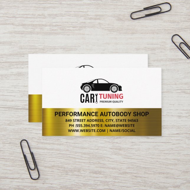 Car Tuning | Auto Shop Business Card (Front/Back In Situ)